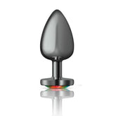 Cheeky Charms Gunmetal Butt Plug With Heart Rainbow Jewel Butt Plugs